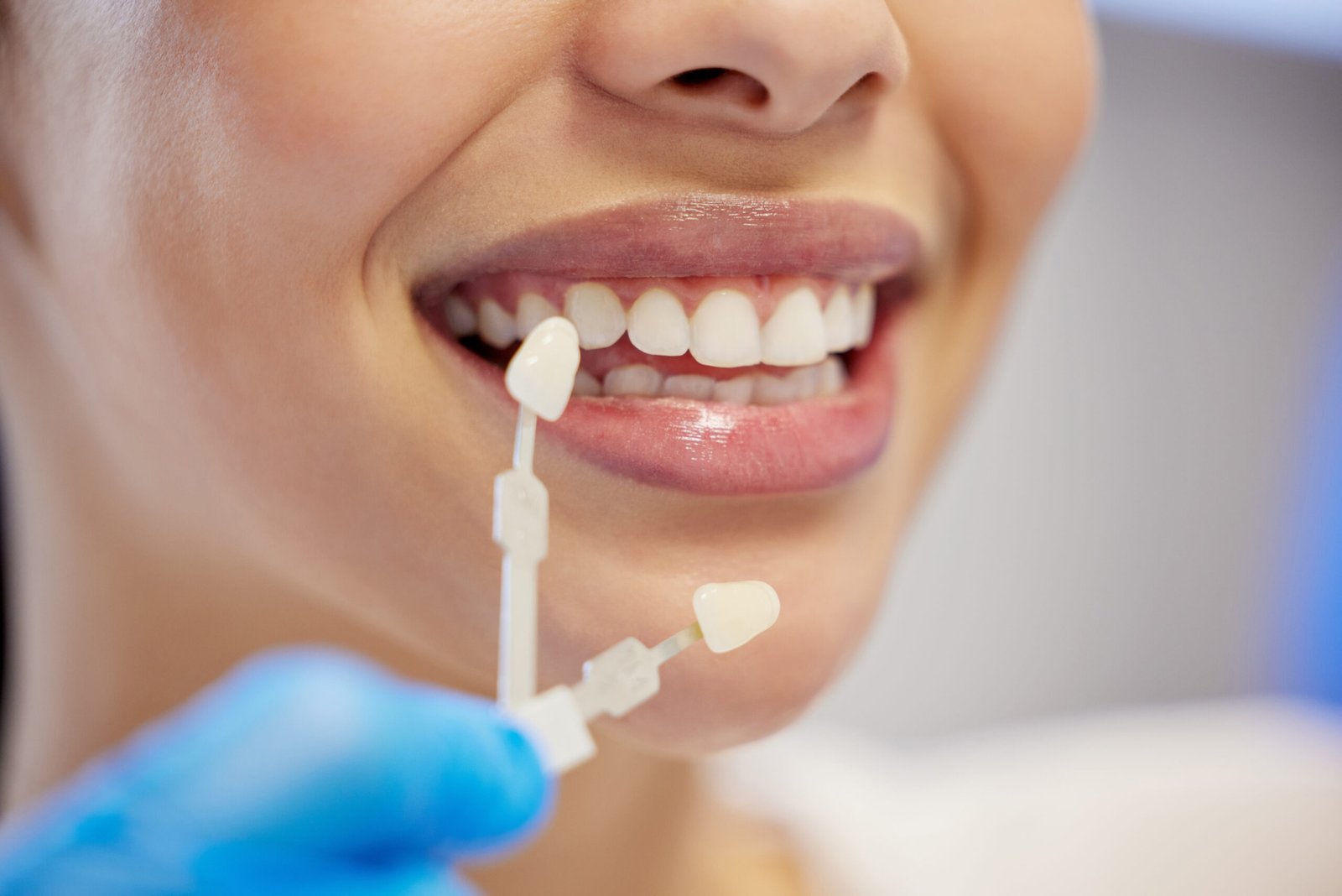 Shot of an unrecognisable woman having her teeth capped at the dentist.
